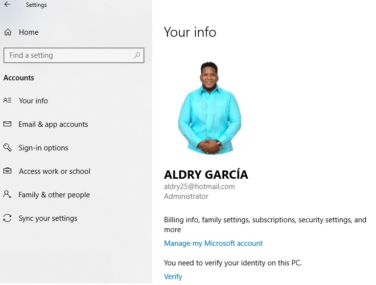 Cómo Cambiar la imagen del perfil de usuario en Windows 10